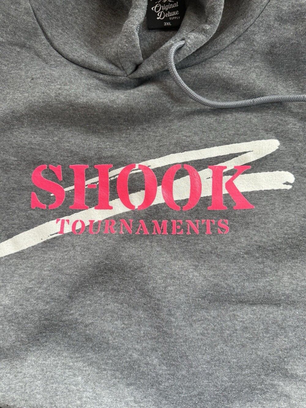 Original Deluxe Supply Shook Tournaments Hoodie Men’s 3XL Gray Graphic Pullover